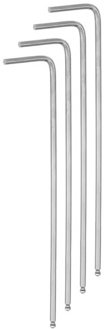 sourcing map 4pcs Ball End Hex Key Wrench 2mm L-Shape Extra Long Arm Hexagon Metric Wrenches Chrome Vanadium Steel Repairing Tool for Home Repair