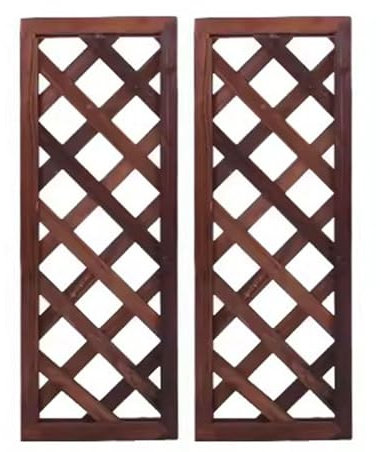 Écran de Panneau de Clôture D'intimité en Treillis de Jardin en Bois, Support Végétal pour Vignes et Plantes Grimpantes, Fleurs et Légumes, Lot de 2,11.8x35.4