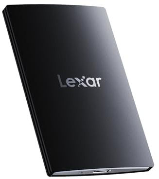 Lexar SL500 External SSD 4TB, USB3.2 Gen2x2 Portable SSD, PSSD up to 2000MB/s Read, 1800MB/s Write, External Solid State Drive with Metal Design, DataShieldTM 256-bit AES Encryption(LSL500X004T-RNBNG)