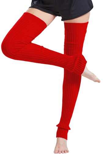 Nanxson Damen Stulpen Lange Gestrickt Beinwärmer Winter Beinstulpen Strumpf | 80er Stulpen,Frauen Gestrickte Strümpfe,Kniestrümpfe,Mädchen Leg Warmers,Warme Beinwärmer,für Ballett,Fitness,Yoga