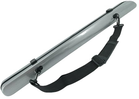 Yinfente Estuche para arco de violín y viola de fibra de carbono, fuerte sujeción ligera, 2 lazos (plateado)