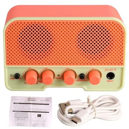 E-Gitarren-Verstärker, Sauberer Overdrive, Zwei Kanäle, AUX, 2000 MAh Lithium-Akku, Kompakte Größe, Leichtes Design mit Kabelloser Verbindung für die Musikwiedergabe (#12)