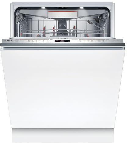 Bosch SMV8ECX01E Serie 8, Lavastoviglie Smart da incasso a scomparsa totale, Informazioni lavaggio a pavimento, Cestelli personalizzabili, Motore EcoSilence Drive, Acciaio a ridotte emissioni, 60 cm.