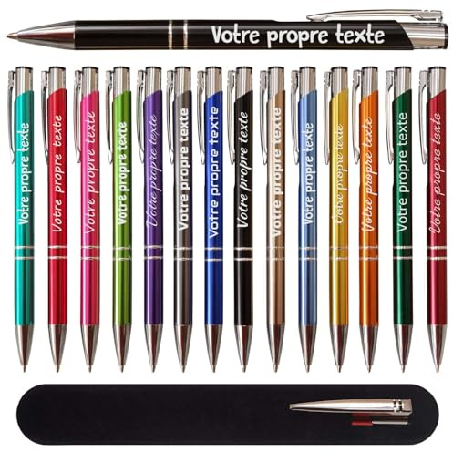 DECORS concept - 100x Stylo Personnalisé de Haute Qualité - Cadeau Personnalisé et Unique, Stylo Bille avec Gravure, Idéal pour Mariages, Communions, Cadeaux d'Entreprise ou Gadget Publicitaire