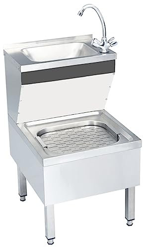 Handwaschbecken mit Wasserhahn, freistehend, Edelstahl