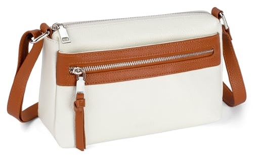 befen Echtleder Handtasche Damen Mittelgroß, Crossbody Bag Leder RFID-Blockierung Handytasche zum Umhängen, Moderne Kleine Umhängetasche Damen mit Verstellbar Schultergurt