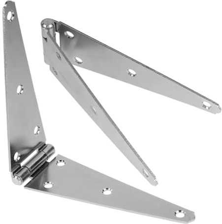 MUSISALY Heavy Duty Galvanized Iron Strap Hinges 5 Inch Long Gate Hinges for Outdoor Barn Garage Doors 2pcs Sturdy Shed and Trailer Gate Hardware