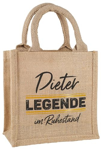 Herz & Heim® Personalisierte Jutetasche – Legende im Ruhestand – Geschenk zum Rentenbeginn mit Wunschname – Nachhaltige Tragetasche aus Jute – Ruhestand Abschiedsgeschenk