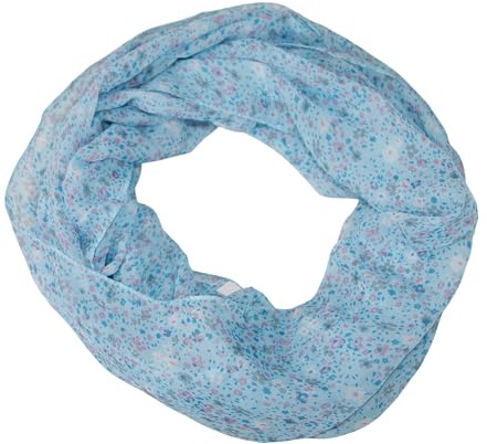 beybey® Blümchen Damen Loop Schal aus Seide und Baumwolle und in herrlichen Farben. (blau rosee)