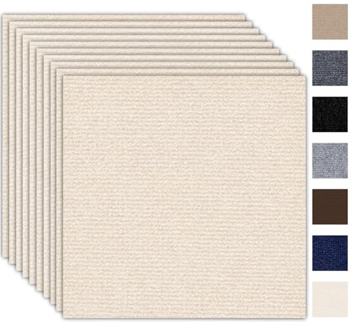Piastrelle autoadesive per moquette 50x50cm Auto-aspirante - Set da 10 pezzi - 2,5m² - Moquette, piastrelle per moquette con retro, moquette resistente per appartamento, ufficio, attività commerciale