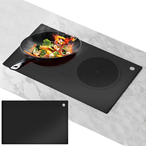 54 x 90 cm - Alfombrilla de silicona grande para inducción - Resistente al calor - para cocina de inducción, color negro
