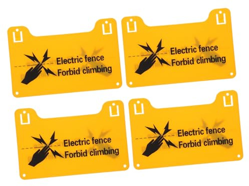 Zerodeko 4 Stücke Warnschild für Hochspannung Gefahr Zeichen aus Wetterfestem Kunststoff mit Vorgebohrten Löchern für Einfache Installation und Langlebig