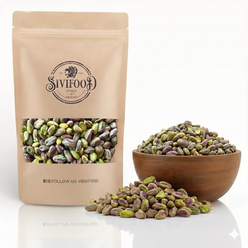 SIVIFOOD Pistaches Jumbo Entières Naturelles décortiquées 250g- naturelles, non salées, non grillées - végétaliennes, Sans Additifs polyvalentes pour la pâtisserie, la cuisine et les collations