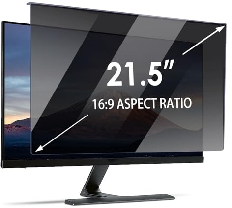 Olycism 21.5 Inch Privacy Screen for Monitor, Anti-Glare & Anti-Blue Light Computer Screen Protector Filter, Easy Installation Removable Monitor Privacy Filter for 16:9 Widescreen Displays