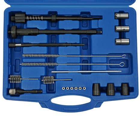 DOPBENT Kit de nettoyage pour siège et gaine d'injecteur, Kit de nettoyage pour siège d'injecteur et gaine de bougie, Ensemble d'outils de nettoyage du fond d'injecteur