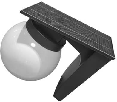 Toyvian Aplique Solar Exterior Esfera con de Luz Ajustables Cálido y Lámpara de Pared para Jardín Terraza y Valla Decoración Resistente al