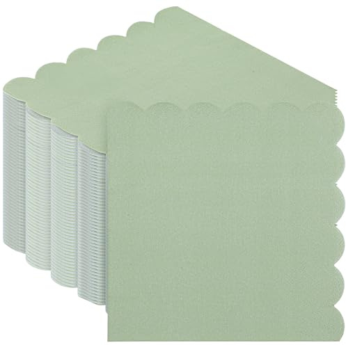 Classicseali 50 Stück Servietten Salbeigrün,Serviette Eukalyptus Grün,Elegante Tischdeko Salbeigrün für Hochzeiten, Dinnerpartys, Geburtstage, Brautpartys und Jubiläumsfeiern(33 x 33 cm)