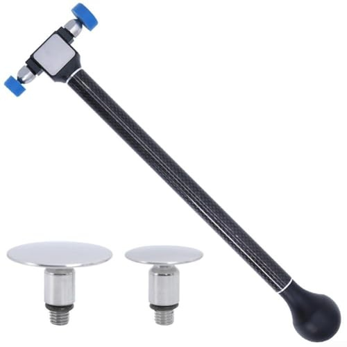 Martello per riparazione ammaccature auto, con cuscinetti in acciaio inox e pelle bovina e 2 testine di ricambio per una riparazione efficace delle ammaccature (blu (nero (corto))