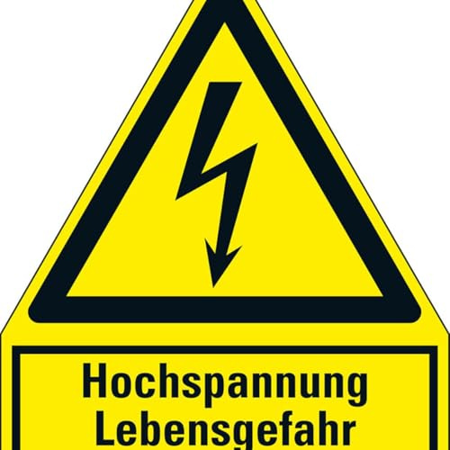 KSIGN Warn-Kombischild Hochspannung Lebensgefahr, Magnetfolie, 210x240mm, ASR A1.3, DIN EN ISO 7010 W012