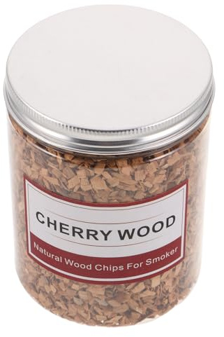 VICASKY Trucioli di Legno di Ciliegio per Affumicare 125G Pellet per Barbecue a Gas e Affumicatore Trucioli per Affumicare Cocktail e Grigliate Accessori per Campeggio e Barbecue