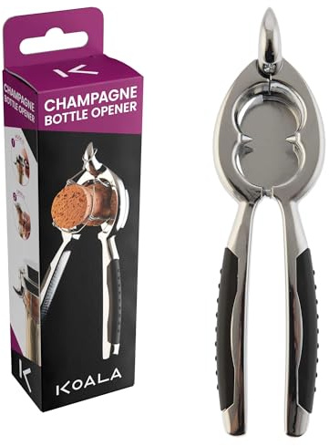 KOALA Abridor de Champagne, Cava y Vino Espumoso con Agarre Seguro, Diseño Ergonómico Antideslizante y Apertura Fácil sin Esfuerzo | con Agarre Seguro, Diseño Ergonómico Antideslizante y Apertura Fácil sin Esfuerzo