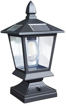 Juego de luces solares para poste, de paisaje impermeable inteligente, kit de lámpara decorativa para exteriores, valla de jardín, soporte de uso de patio, de césped, porche, patio