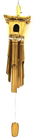 Großes Ca. 100cm Windspiel Holz Feng Shui Klangspiel Geschnitzt Vogelhaus Guter Klang