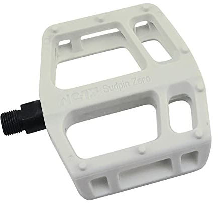 NC-17 Sudpin Zero Pro / Kunststoff Plattform Pedale / Fahrrad Pedale MTB und BMX / Kugellager + Cr-Mo Achse / widerstandsfähig, super leicht / feste Pins, Weiß