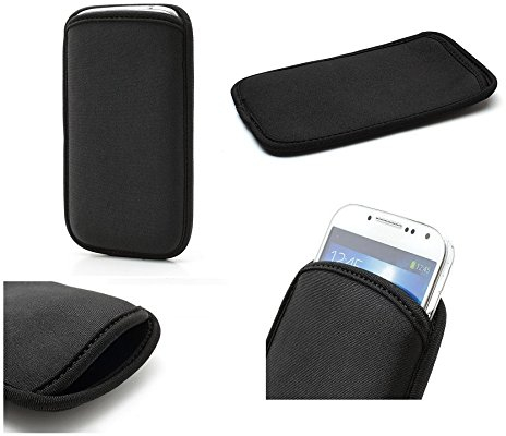 DFVmobile - Vattenavvisande väska neopren av flexibel stretch mjuk premiumkvalitet för Fnac Phablet 2 5 HD – svart