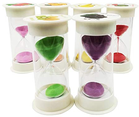 Tubayia 6 Pezzi 1 – 30 Minuti Clessidra Temporizzatore per Uova in Vetro per Sabbia Timer per Cucina