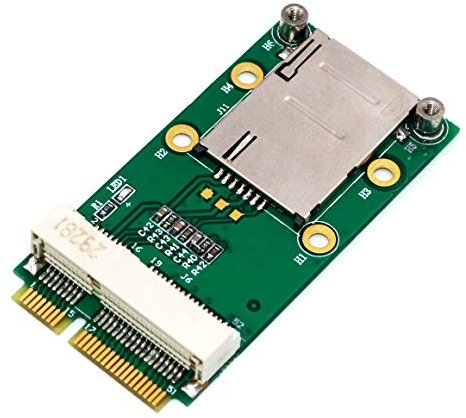 JMT Carte Mini-Adaptateur PCI-E mPCIe avec logement de Carte SIM en Option pour Module 3G 4G Extension de logement de Carte USIM/Carte WWAN LTE/GPS Ordinateur de Bureau