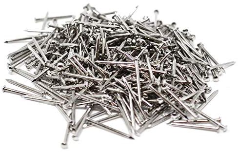 Design61 Chiodi a testa tonda in ottone nichelato, 1,4 x 20 mm, 100 g (circa 370 pezzi)