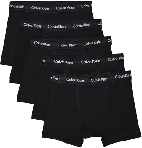 Calvin Klein Uomo Pantaloncini Boxer Confezione da 5 Trunks Intimo, Nero (Black W. Black WB), S