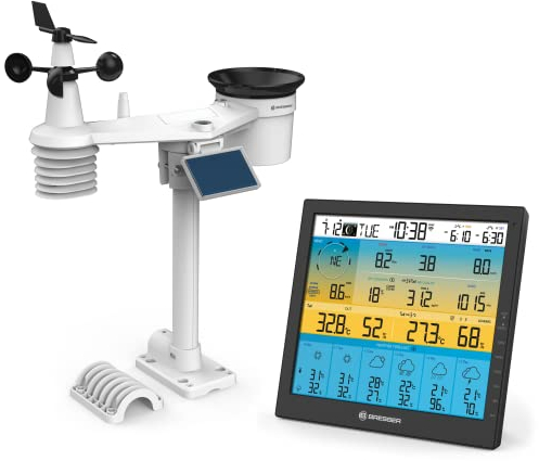 Bresser Wetterstation Funk Mit AuÃŸensensor 7-in-1 Solar WLAN 4CAST Mit 6-Tages-Wettervorhersage Und Umfangreichen Weiteren Meteorologischen Messdaten