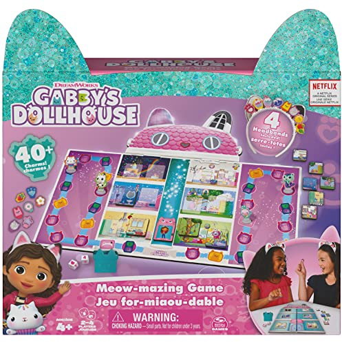 Gabby et la Maison Magique - Gabby Dollhouse - Jeu de Société for-Miaou-Dable - Jeu de Société pour Décorer La Maison Magique - Serre-Têtes Et Charmes - Jouet Enfant 4 Ans et +