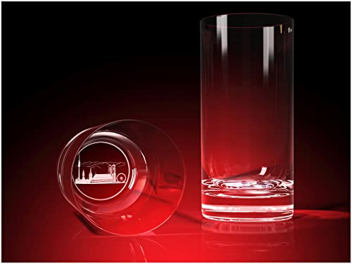 GLASFOTO.COM, München Silhouette - Trinkglas Bierglas mm, 0,4 l Ø 76 x 160 mm, Kristallglas 3D Innengravur in Premiumqualität