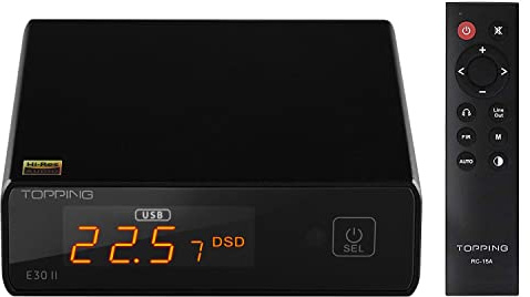 Topping E30 II DAC HiFi 2 x AK4493S förstärkare direkt läge avkodning för USB/Coax/Opt digital ljudavkodare PCM 32bit 768kHz DSD512 inbyggd svart