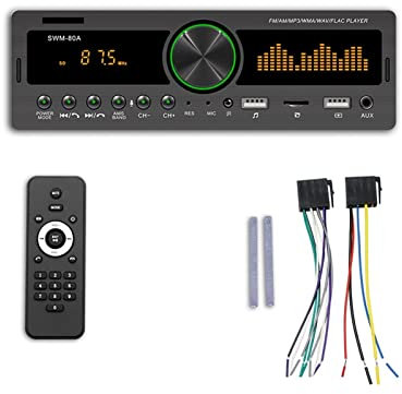 Lettore DVD Autoradio Bluetooth Autoradio Autoradio Radio FM Ingresso Aux Ricevitore USB SWM-80A 12V In-dash 1 din Lettore MP3 per auto Telecomando multimediale (Color : BT Finder Radio) little