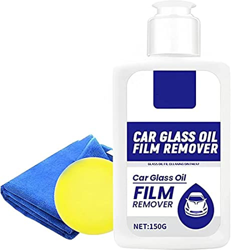 Car Glass Oil Film Remover, Scheibenreiniger Auto, Fleckenentferner Für Autoglas, Windschutzscheiben Reiniger, Glasreiniger Auto, Antibeschlag-und Regenschutzmittel für Autoglas,-150ml
