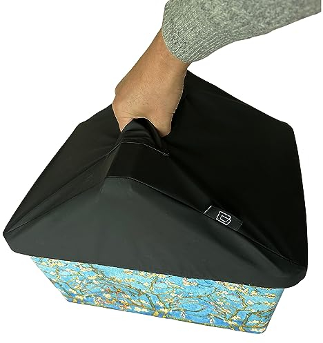 Abnehmbare Basky Korbabdeckung | Schwarz | Kompatibel mit vorderen und hinteren Fahrrad- und E-Bike-Körben | Sicheres Klicksystem mit Schloss | Umweltfreundlich