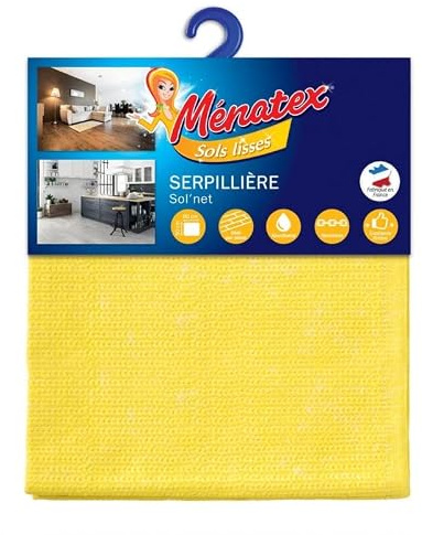 LA MENAGERE - Serpillère professionnelle Sol'Net Sous Cavalier en microfibre ultra-absorbante pour un nettoyage facile et rapide des sols - Taille 50x60cm. - Le Lot De 4