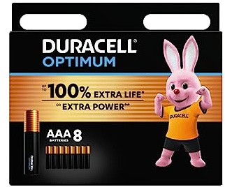 8 x Duracell AAA Optimum (1 Blistercard a 8 Batterien) 8 Batterien (MX2400 / Mini Stilo/Micro)