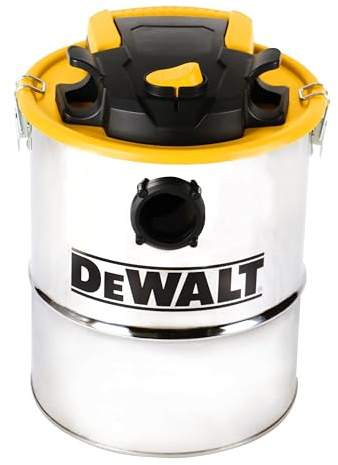 DEWALT DXV04A, recipiente de metal de 4 galones, motor potente de 4 CV, succión fuerte y filtración eficiente, aspiradora de ceniza segura para estufas de pellets, chimeneas y parrillas de barbacoa