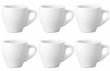 Anna Flowers Set 6 Tazzine Tazze Servizio Da Caffè Bianche Ceramica Espresso Colazzione Bar