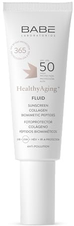 Laboratorios Babé - HealthyAging+ Fluid SPF 50 | 50 ml |Fotoprotector Solar | Repara y Corrige los Signos del Fotoenvejecimiento | Piel Elástica y Radiante | Rápida Absorción | Textura Ultraligera