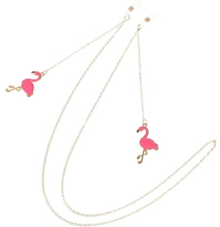 OATIPHO Flamingo Anti Drop Funktion Charmante aus Legierung Sonnenbrillenkette mit Modischem Flamingo Anhänger zum Schutz der Brille für Hawaii Party und Sommerstimmung