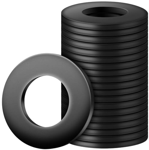 FOMGIIN Unterlegscheiben Flache, 20 Stück M12 x 24mm Unterlegscheibe Schwarz Kohlenstoffstahl Beilagscheiben Karosseriescheiben Distanzscheiben Dichtung Distanzringe für Schrauben Gewindestangen