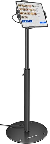 AboveTEK Supporto Tablet da Terra - Supporto POS iPad Regolabile Altezza, Supporto Girevole 360° Bloccabile per iPad 7,9-11 - Supporto Antifurto Negozi