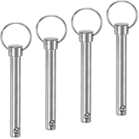 M METERXITY 4er-Pack Schnellspannstifte 3/8 [10mm] x 2,83 [72mm] | Für Anhänger, Bimini Top Pin, 3,15 [80mm] Gesamtlänge, Kohlenstoffstahl