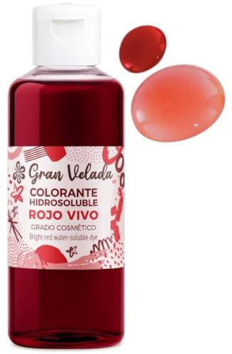Gran Velada - Seifenfarbe Rot | 100 ml | Hochkonzentrierte Seifenfarbe, Wasserlöslich, Ideal für DIY Seifenherstellung, Leuchtendes Rot für Hobby-Seifner